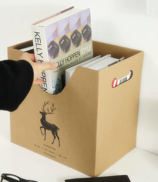 Heavy Duty Kraft Paper Storage Box Multi-Purpose Organizer For Books Files Office Use