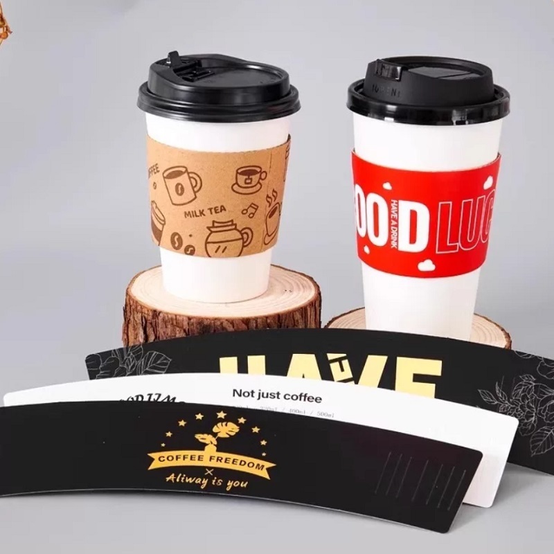 Coffee Cup Sleeves With Corrugated Paper For Hot Beverage Packaging