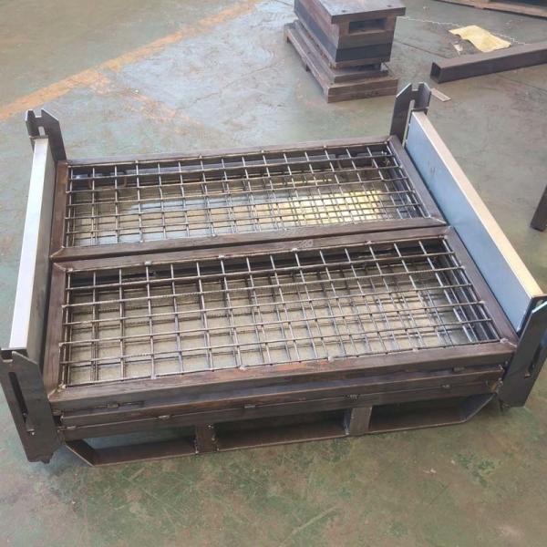 High Strength Steel Heavy Duty Storage Cage Nestable Design For Warehouse Transport