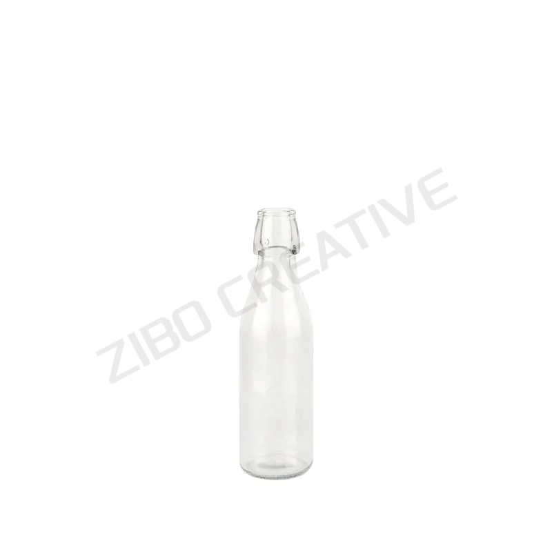 250ml Flint Round Clear Glass Water Bottle Swing Top For Juice 202g CY-802