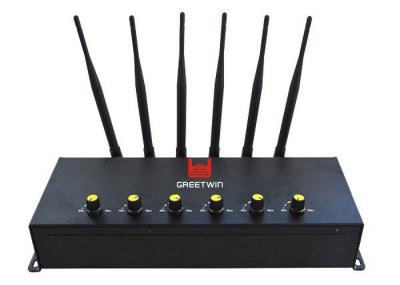 Adjustable 6 Bands Cell Phone Signal Jammer , CDMA GSM PCS 3G 4G Signal Blocker