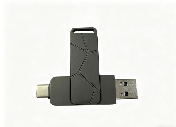 Gun Black Body Laser LOGO Type C USB Can Put Keychain Or Lanyard And Keyring