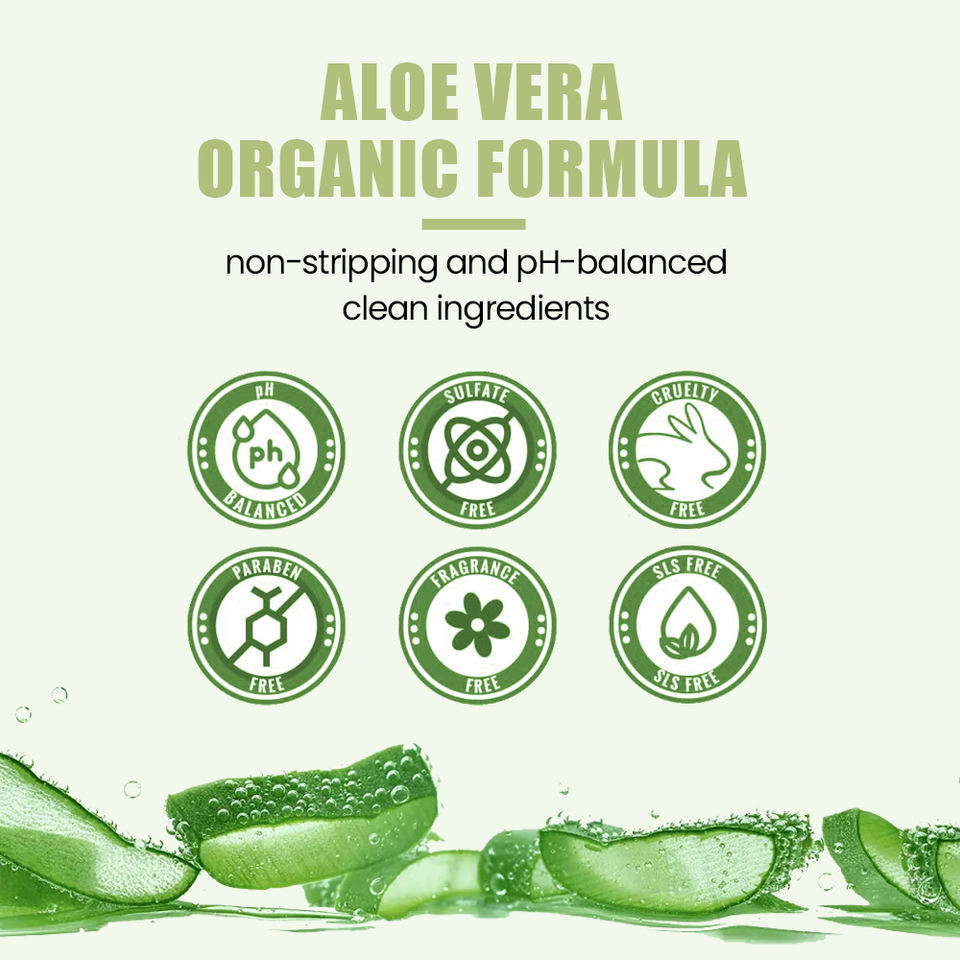 OEM ODM brand customized organic aloe vera facial cleanser for women, soothing acne, moisturizing, smoothing, whitening, makeup and skincare facial cleanser