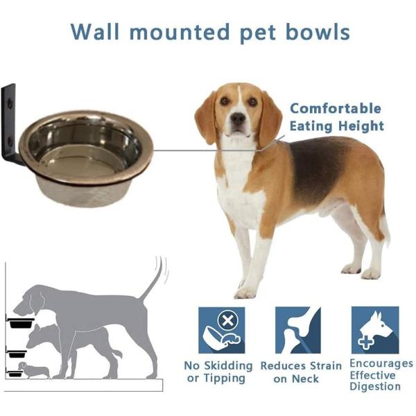 Collapsible Wall Mounted Pet Feeder Customized Height