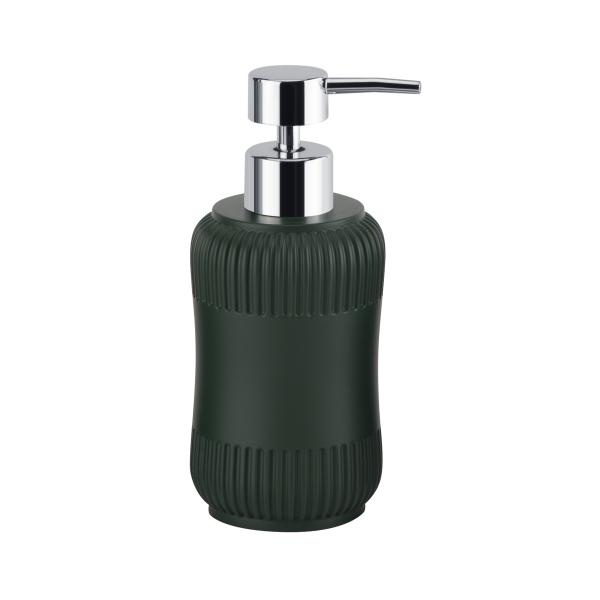 Set de banheiro de polirresina verde escuro, porta-sabos, balcão de escritório