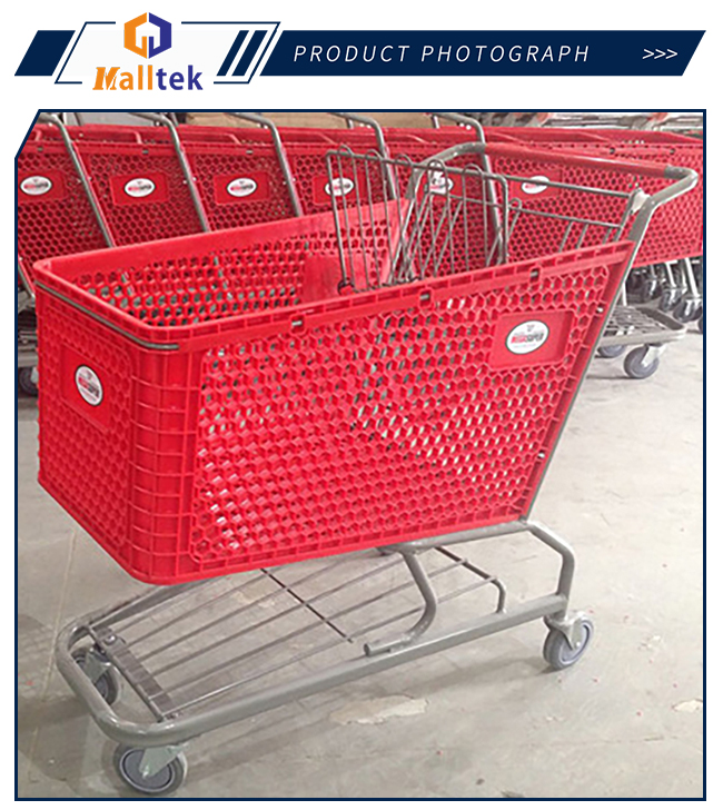 Пластиковая корзина для супермаркетов 100 л с колесами TPR