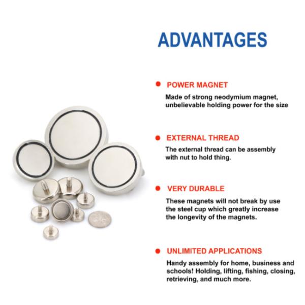 Nickel Coating External Threaded Neodymium Magnets Customized