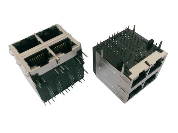 Industrial Grade 2x2 RJ45 Ethernet Jack , Female Connector RJ45  SGS Certificated