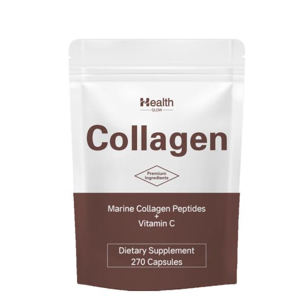 Marine Collagen Peptides Vitamin C 270 Capsules For Skin & Joint Support 250mg-1000mg