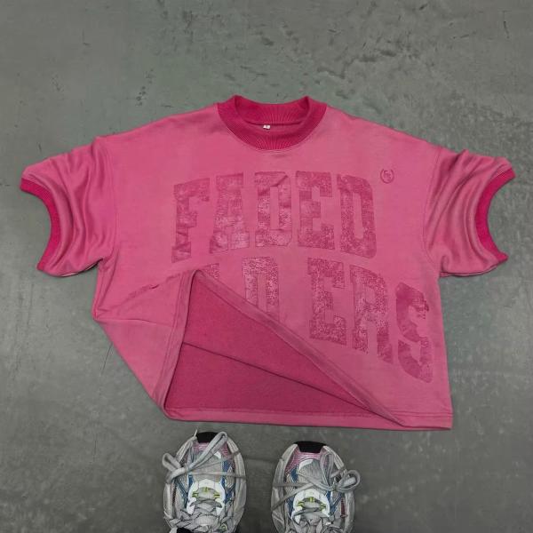 T-Shirt Vintage Ringer T-Shirt Triste T-Shirt T-Shirt à l'aide d'acide personnalisé T-Shirt Terry épais Pima coton boxy T-Shirt rétro Vêtements de rue T-Shirt homme