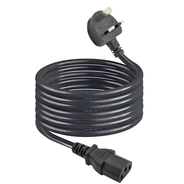 イギリス 3ピン純銅電源ケーブル C5 C13 BS 1363 フィューズ認証されたAC電源プラグケーブル 消費者電子機器