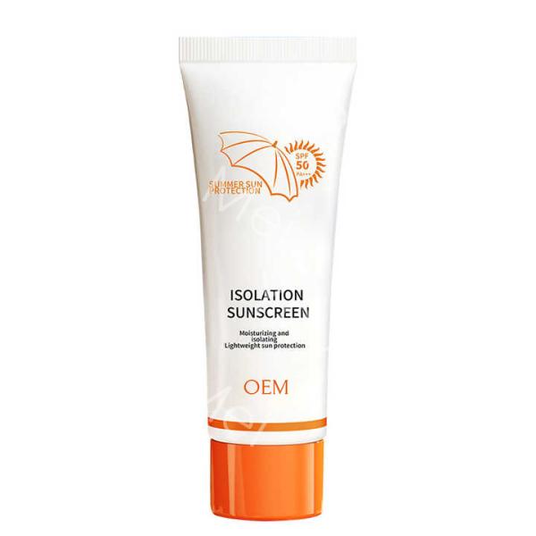 Suero facial de cuidado de la piel personalizado con protector solar de amplio espectro SPF 50 blanqueador resistente al agua