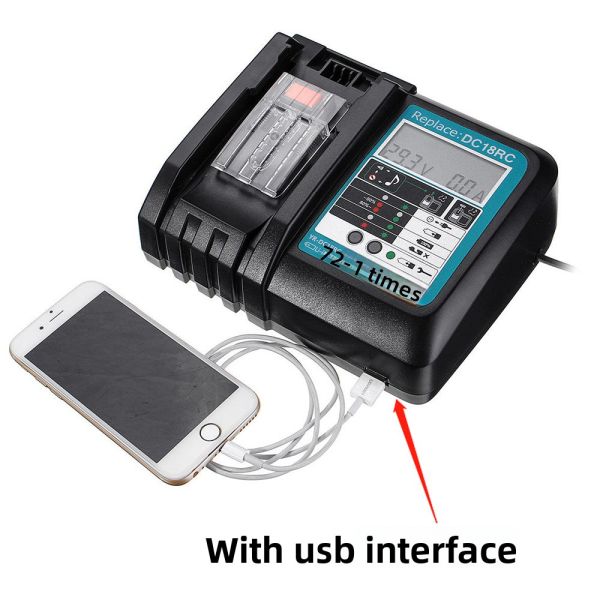 Fast Charger Compatible with Makit 14.4V 18V LXT Li-ion Batteries Replacement DC18RC Power Tool Battery Charger