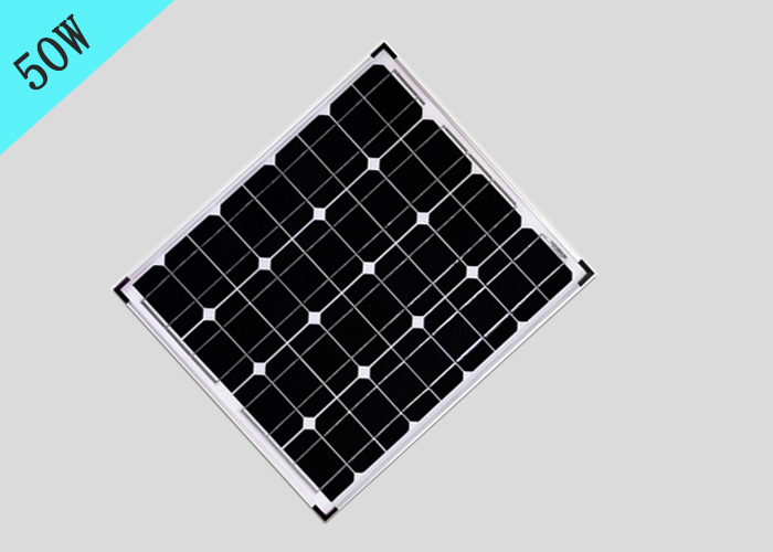 50W Tempered Glass Laminating Solar Cells , Multicrystalline Solar Panels With Aluminum Frame