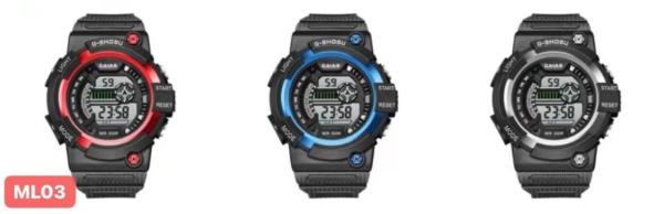 Silicone Case Custom Logo Digital Sport Watch With Buckle Clasp