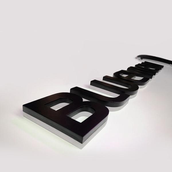 3D Outdoor Advertising Channel Stainless Steel Backlit Led Sign Letter Outdoor Sign