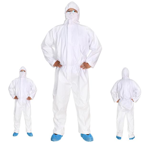 Full Body Fluids Infectious Agents Protection Coverall Hooded Microporous SF Coverall