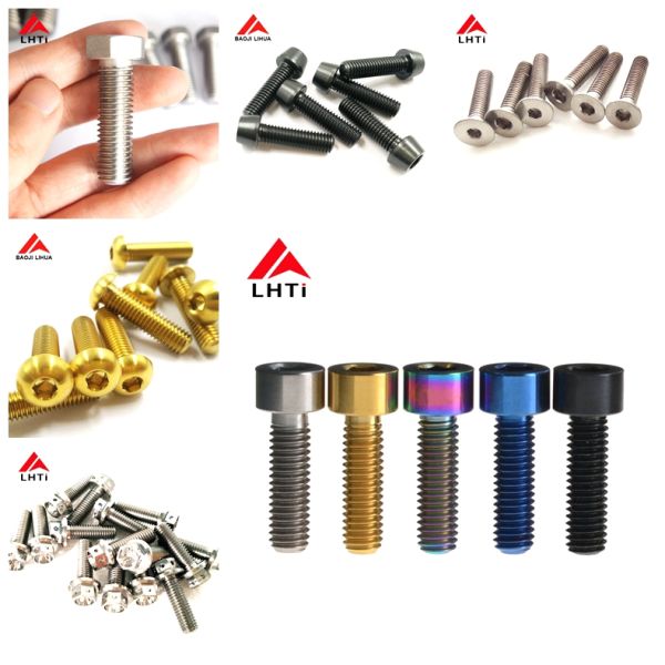 High Strength Titanium Bolts Nuts M8 M10 Gr2 Gr5 Hardware Hex Socket Head Bolt