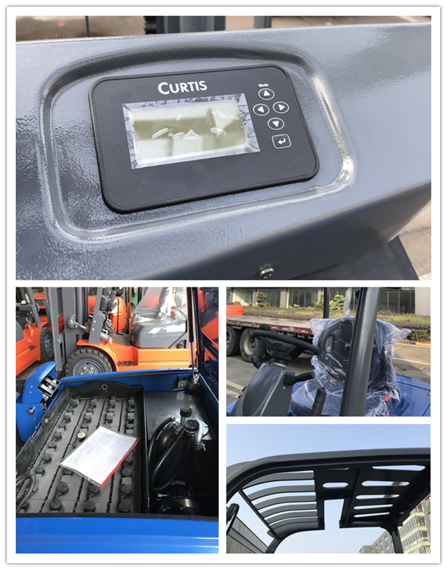 4 Wheel 2500kg Electric Forklift Truck , Battery Powered Forklift Truck