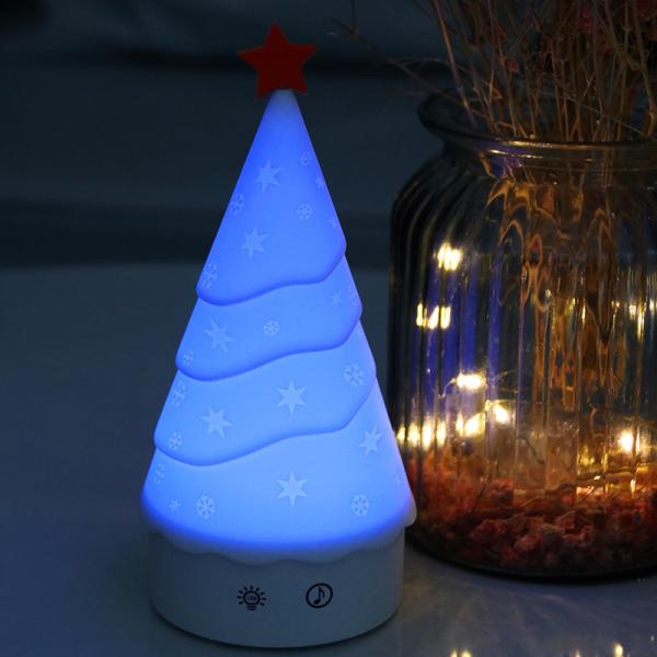 Luz de noite de árvore de Natal ecológica personalizada com controle táctil e função de música