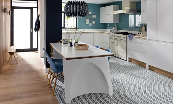 3m Long Small Plywood Kitchen Cabinets Modern With Breakfast Counter