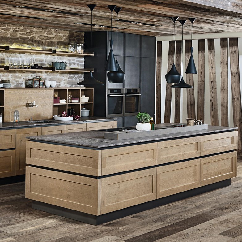 Customized Veneer Color Shaker Inset Framed Design Kitchen Cabinet for Villa/Apartment