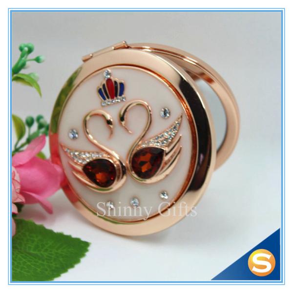 Shinny Gifts Personalized Metal Collection Compact Mirror For Wedding Souvenir