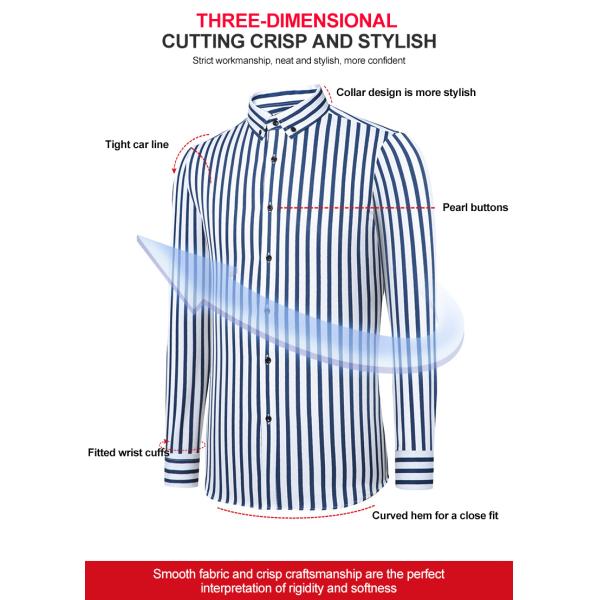 Зимняя бизнес-обычная мужская полосатая рубашка с нержавеющей и теплопередающей печатью