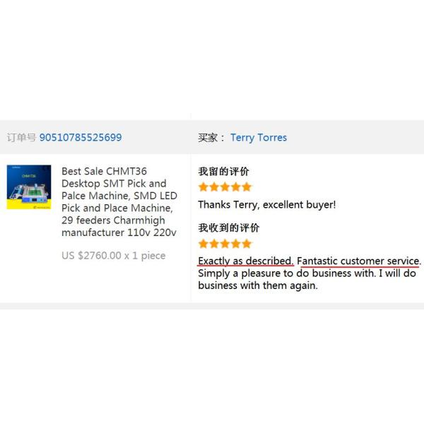 CHMT36 Desktop SMD LED Pick And Place Machine , 29 Feeders 2 Heads Small SMT Machine