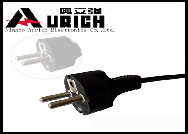 3 Pole 3 Wire European Power Cord For Printer / Electric Kettle / Electric Cooker
