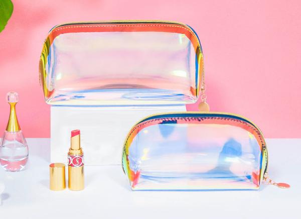 Custom logo Laser TPU small Portable cosmetics storage bags