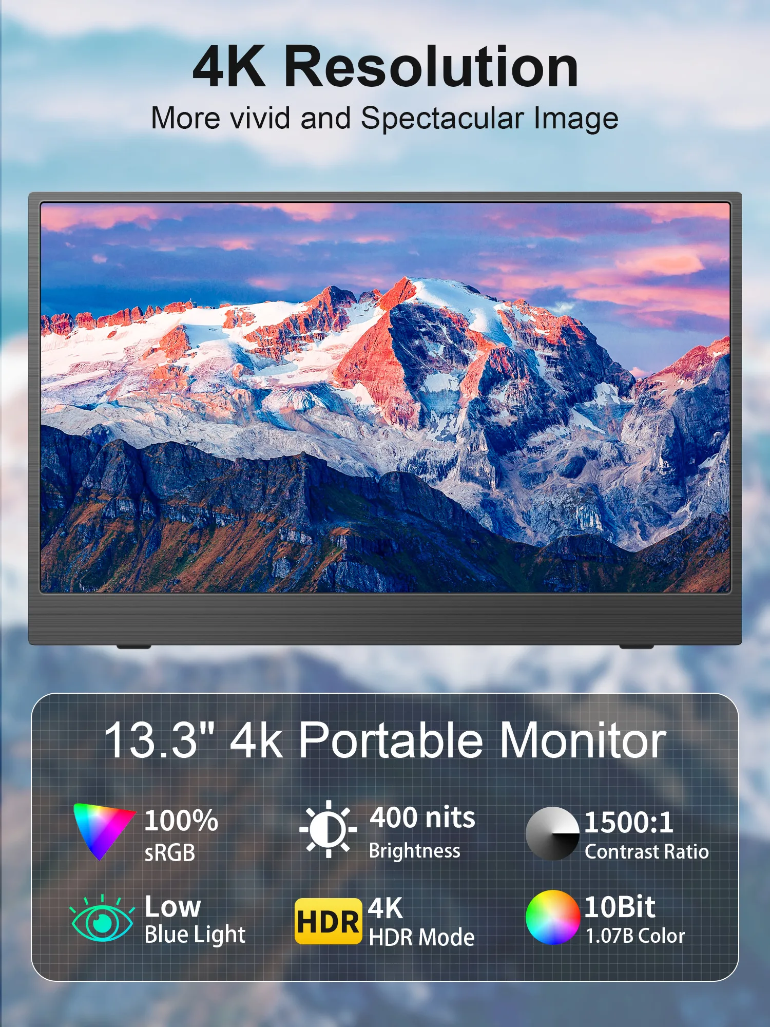 13.3 дюймовый ЖК-дисплей Малые мониторы 4K 3840*2160P Ips Игровой монитор Панельный экран USB Для PS5