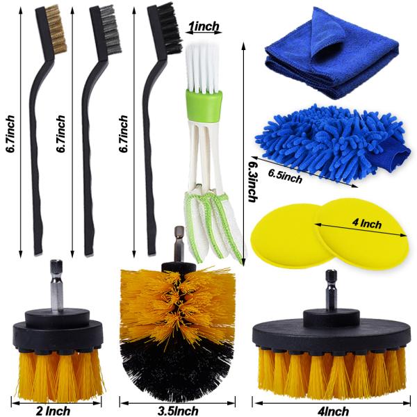 15cm Extension 5Pcs Car Cleaning Brush Kit Detailing Washing