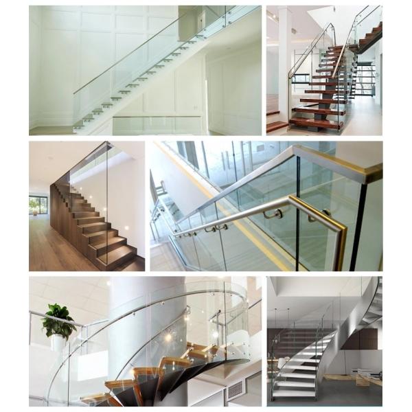 Balaustrada de alumínio do balcão de vidro Frameless 10mm grosso exterior interno
