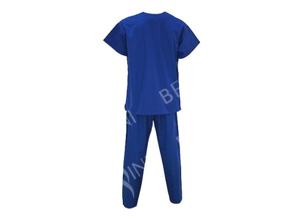 Fashion Navy Short Sleeve Mens Fitted Scrubs , Safety Workwear Clothing Anti Pilling