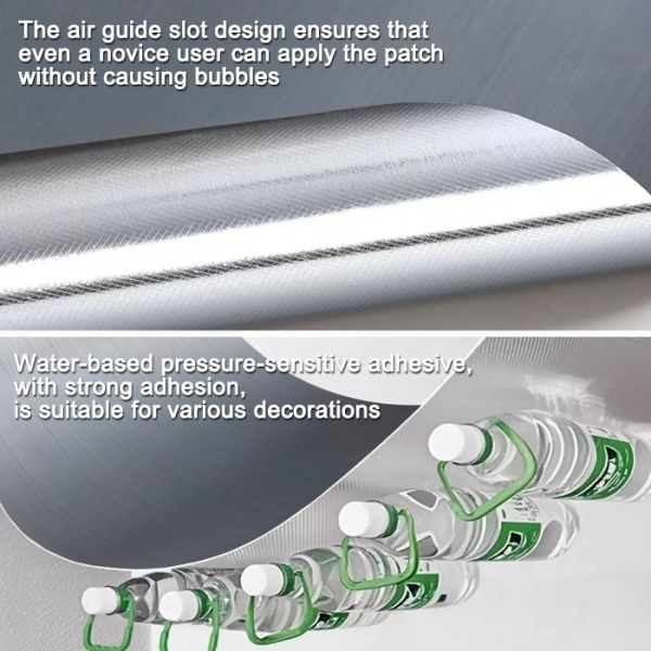 Brushed Metallic PVC Film Self Adhesive Furniture Decorative Film For Cabinet Countertop