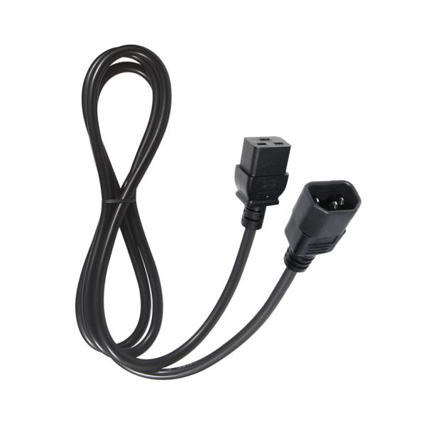IEC C19 から C14 電源ケーブル 18-14AWG PVC ジャケット