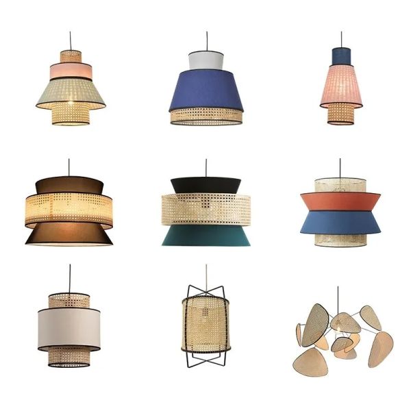 dining table lights creative design simple Japanese wabi-sabi style rattan pendant lights(WH-WP-147)