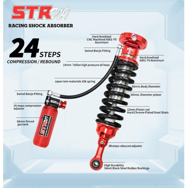 Adjustable Nitrogen Coilovers Shock For Toyota Prado 120/150