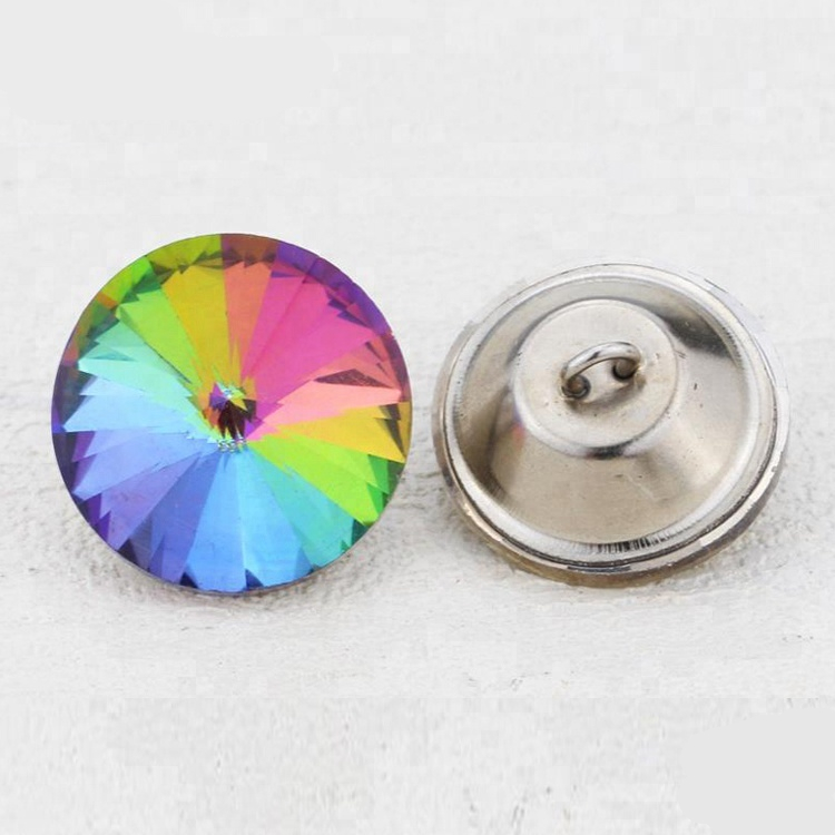 Colorful Shiny Crystal Rhinestone Buttons Iron Material For KTV Sofa