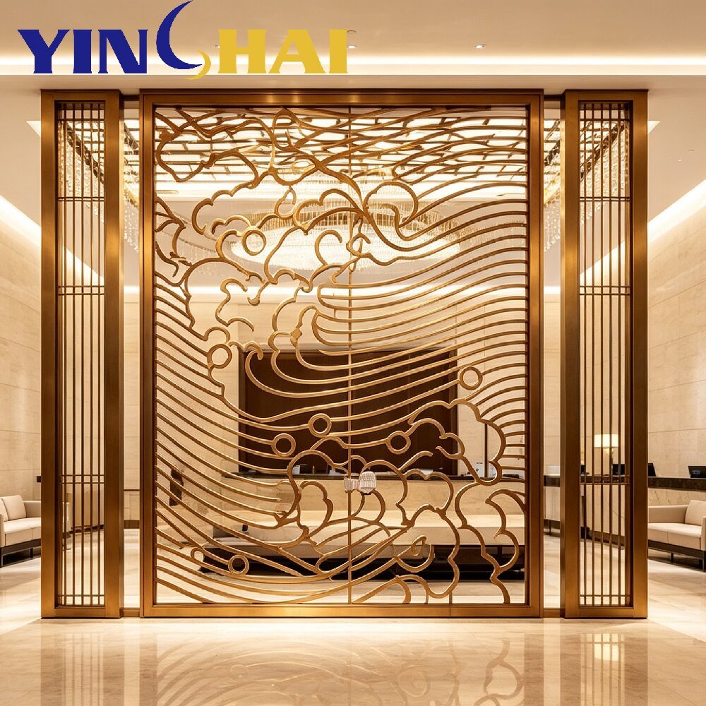 Custom Stainless Steel Cloud Pattern Screen Partition Laser Cut Hollow Divider