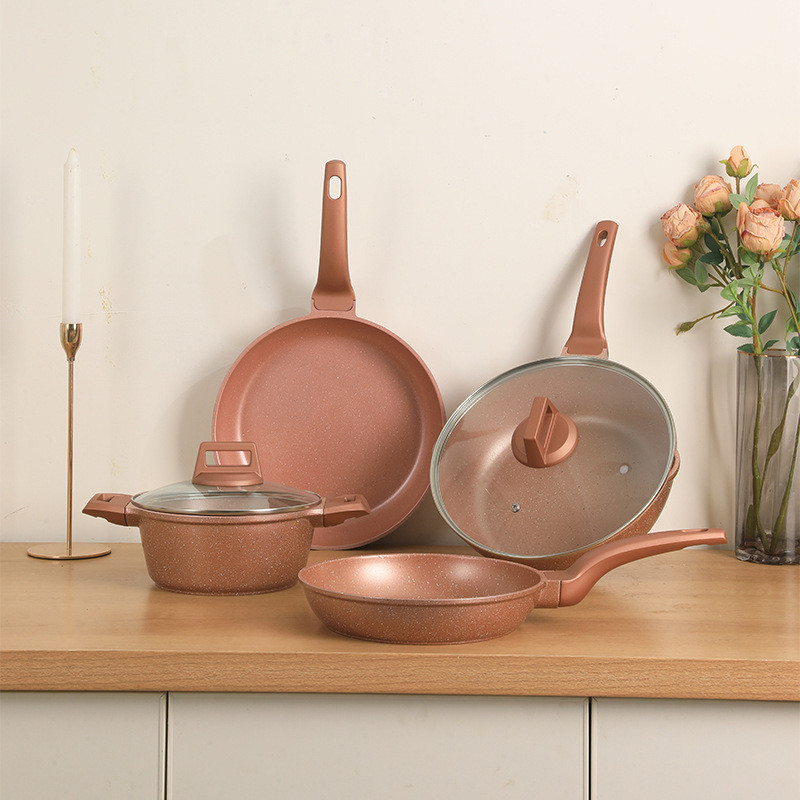 10-Piece Non-Stick Aluminum Pot Medical Stone pot Set