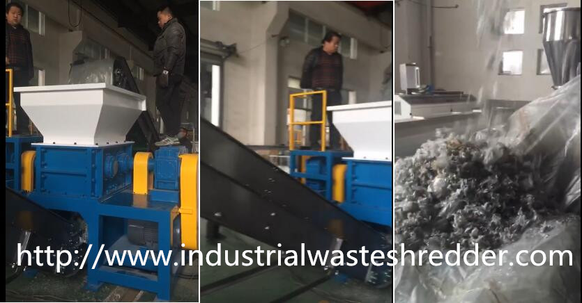 Sharp Plastic Film Shredder 2 Motors Drive Low Speed Operation For Jumbo Bags