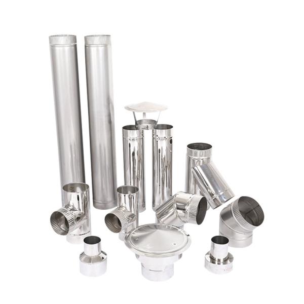 Double Wall Angled Chimney Pipe , Stainless Steel Flue Pipe Smoke Ventilator
