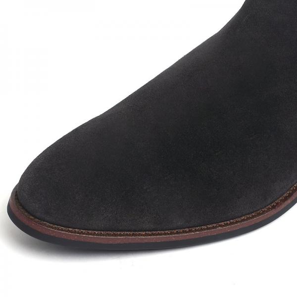 Anti Skid Breathable Navy Mens Leather Casual Boots