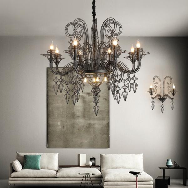 American Retro Iron Art Baroque Art Personality Hotel retro Gloria Chandelier(WH-MI-135)