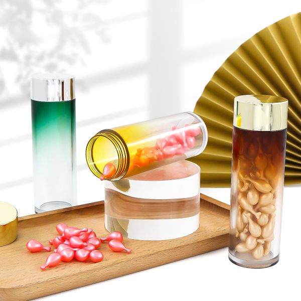 Thick-walled Wide-mouth Recyclable Plastic Cosmetic Bottle for Serum Cream and Capsule Packaging