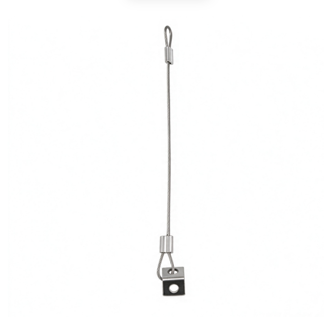 Anti-fall Security Wire Rope with L-shaped Connecting Pieces, for Panel Light