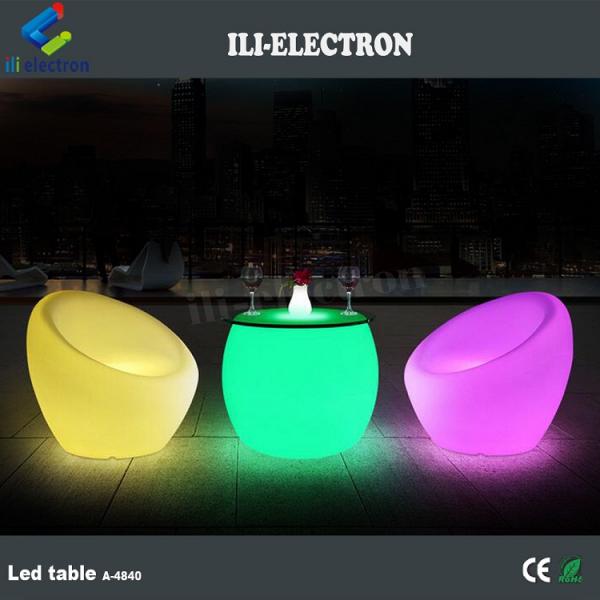 Illuminated Light Up Bar Stools Creative Plastic Material 16 Colors Changing