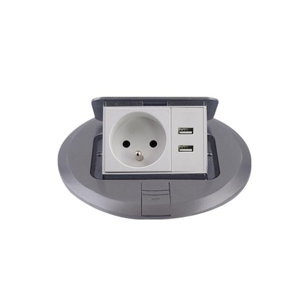 FGGP Electrical Round Floor Socket Plugs Brass 13A With Box